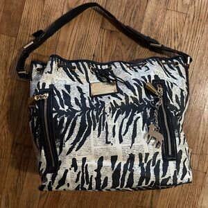 L.A.M.B. Black and White Zebra Print Tote